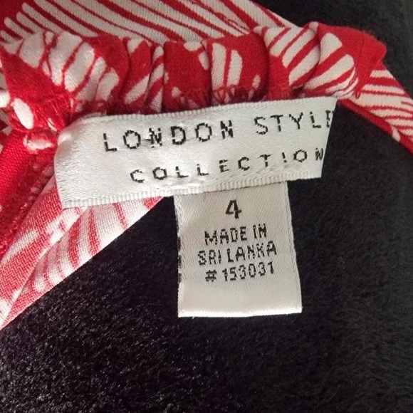 London Style red and white maxi dress size 4 extra flowy - Picture 4 of 5